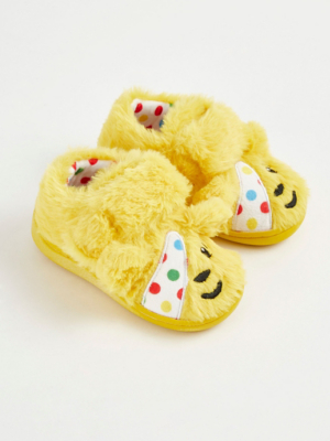 Children In Need Pudsey Faux Fur Slippers Kids at ASDA
