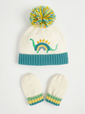 Baby Hat Children's Hat Scarf And Gloves Set Asda Cream