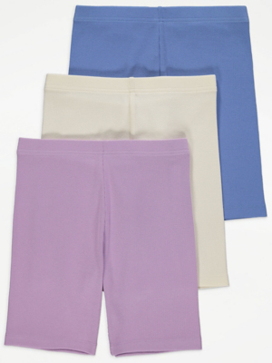Ribbed Cycling Shorts 3 Pack Kids at ASDA
