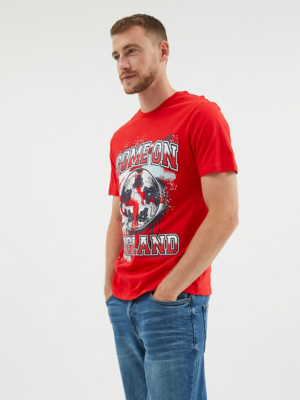 Red England Football Graphic Matching Adults TShirt Men at ASDA