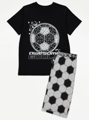 Football Awesome Goals Short Pyjamas Kids at ASDA
