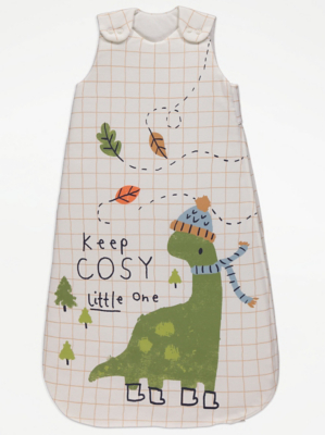 Neutral Checked Keep Cosy Slogan Sleep Bag 2.5 Tog Baby at ASDA