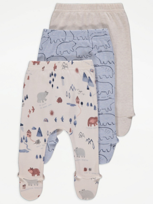 Bear Footed Leggings Pack Baby George at ASDA