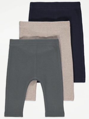 Ribbed Leggings 3 Pack Baby at ASDA
