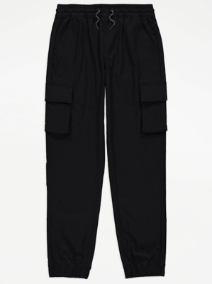 Black Cargo Trousers Kids at ASDA