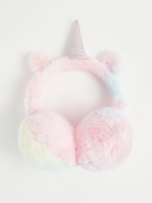 Pink Tie Dye Unicorn Ear Muffs Kids at ASDA