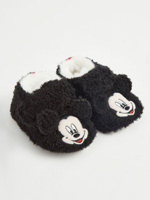 Disney Mickey Mouse Black Borg Slipper Boots