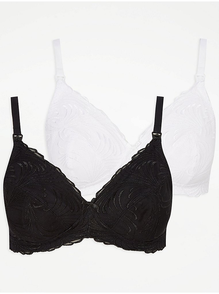 Lace Non Wired Maternity Nursing Bras 2 Pack - George at ASDA