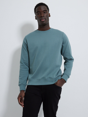 Blue Textured Crew Neck Sweatshirt Men at ASDA