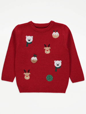 Red Character Christmas Jumper Kids at ASDA