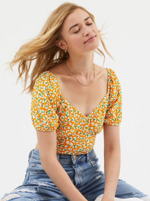 G21 Orange Leopard Print Cropped Top | Women | George at ASDA