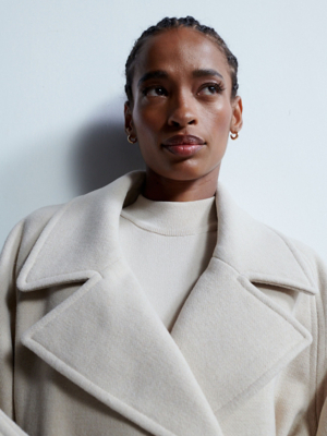 Studio Edit Cream Wrap Coat With Wool | Sale & Offers | George at ASDA