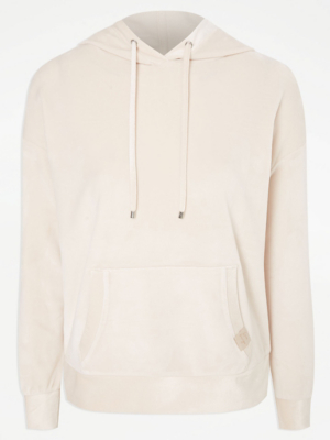 Cream Velour Loungewear Hoodie Lingerie at ASDA