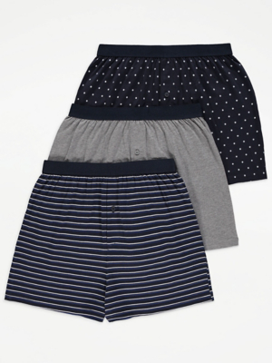 Assorted Spotted Loose Fit Boxers 3 Pack Men at ASDA