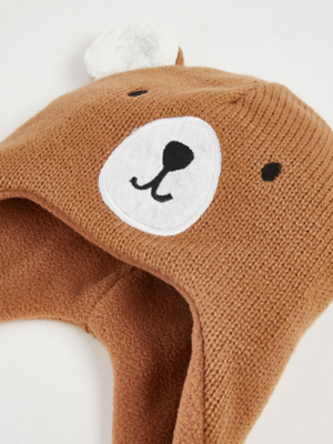 Tan Bear Trapper Hat and Mittens | Baby | George at ASDA