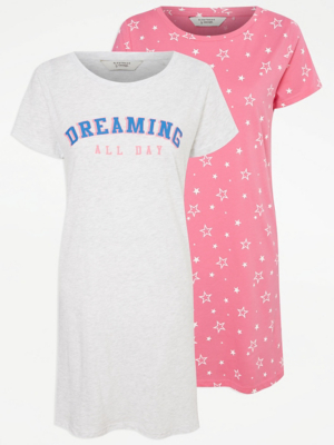 Asda 2025 George Asda Ladies Nightwear Dreaming All Day Slogan