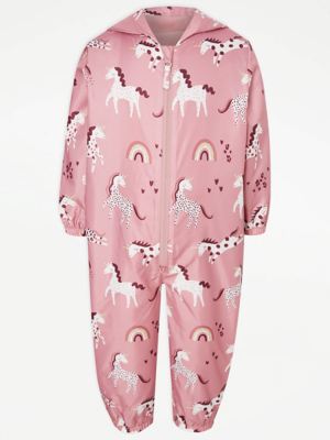 Pink Unicorn Lightweight Puddle Suit Kids at ASDA
