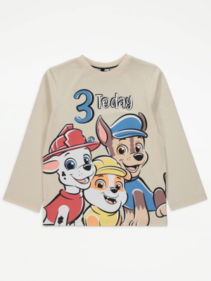 PAW Patrol Age Cream Birthday Long Sleeve T-Shirt Kids