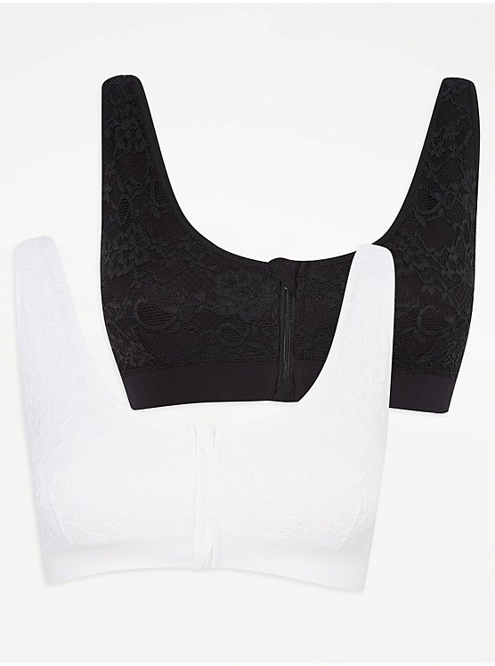 Zip Front Comfy Post Surgery Bras 2 Pack