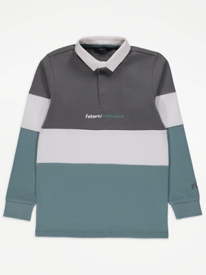 Future Unlimited Striped Long Sleeve Rugby Top Kids at ASDA