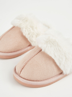 PINGESILU Women's Faux Fur Slippers - Open Toe Flip Flops, Warm & Breathable House Slippers