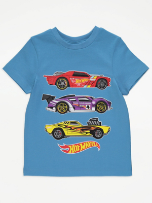 Hot Wheels Blue Car TShirt Kids at ASDA