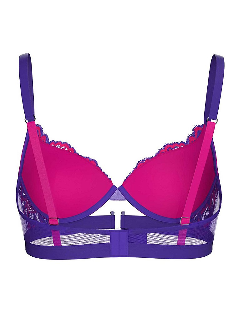 34G GEORGE ENTICE purple & black bra. No padding underwired. Full cup.  Opaque £3.99 - PicClick UK