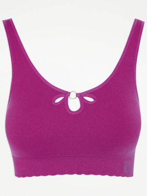 Elite Twist Crop Top Bra in Purple