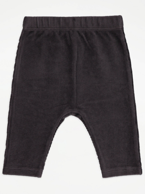 Charcoal Velour Leggings Baby at ASDA