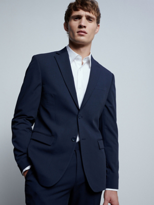Studio Edit Navy Slim Fit Stretch Suit Jacket Men at ASDA