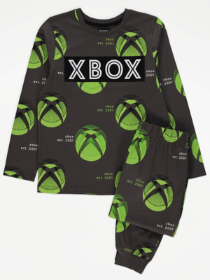 Xbox Charcoal Logo Long Sleeve Pyjamas Kids at ASDA