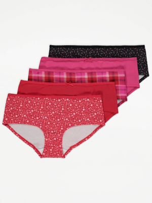 Christmas Short Knickers 5 Pack Lingerie at ASDA