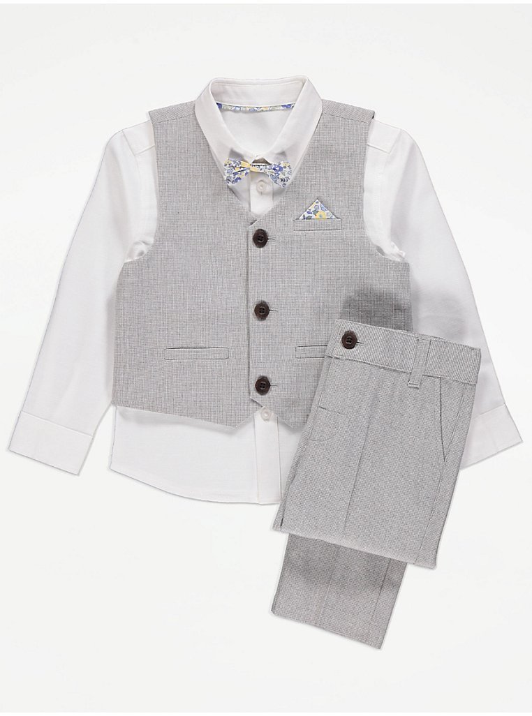 Smart Shirt Waistcoat and Trousers 4 Piece Set | Kids | George at ASDA