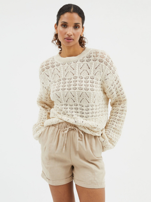 Neutral Crochet Jumper Women at ASDA