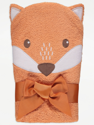 Orange Fox Hooded Towel Baby at ASDA