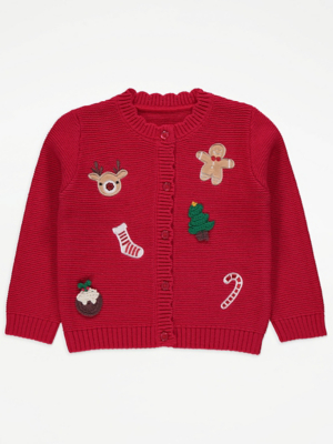 Red Christmas Knitted Cardigan