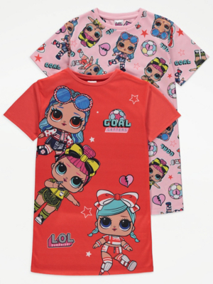 LOL Surprise! Fifa Nightdresses 2 Pack Kids at ASDA