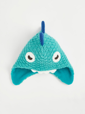 Green Knitted Monster Trapper Hat Kids at ASDA