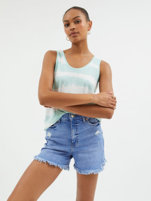 Mint Green Tie Dye Print Vest Women at ASDA