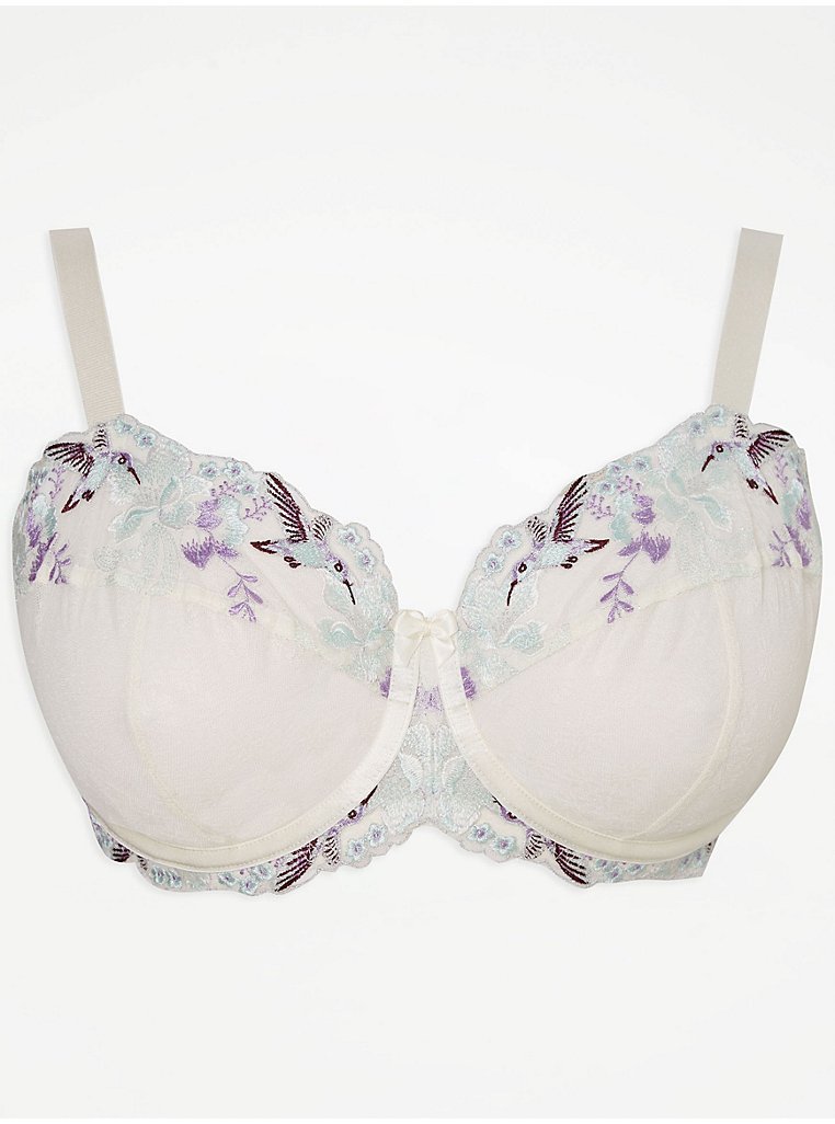 GEORGE ENTICE UNDERWIRED Lightly Padded Floral Embroidered BalconyBra Size  38F £6.99 - PicClick UK