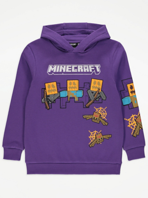 Minecraft Halloween Purple Hoodie Kids at ASDA