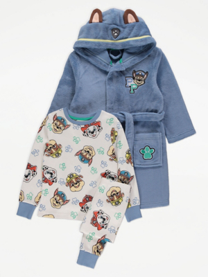 PAW Patrol Blue Fleece Dressing Gown and Pyjamas Set