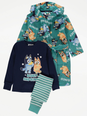 Bluey Dressing Gown and Pyjamas 3 Piece Set Kids at ASDA