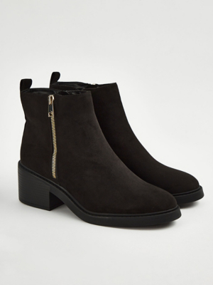 Black Zip Fasten Ankle Boots Women at ASDA