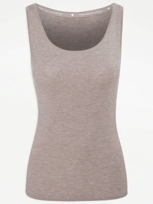 Mocha Thermal Pyjama Vest Lingerie at ASDA