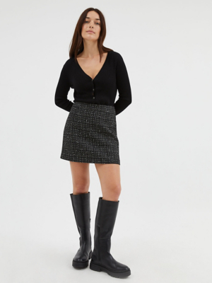 Thara Boucle Skirt Black