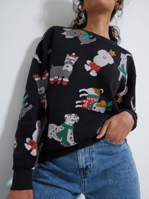 Christmas Jumper Dog Clothes Asda Black Festive Dog Christmas Jumper Women  George At ASDA