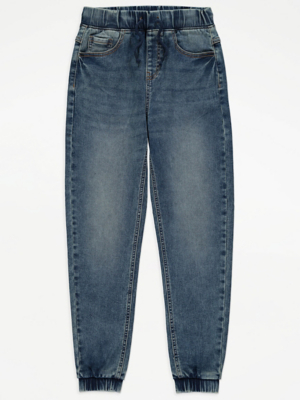Blue Pull On Elasticated Waist Cuff Jeans | Kids | George at ASDA