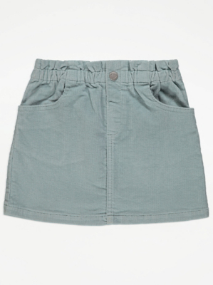 Sage Green Corduroy Skirt Kids at ASDA