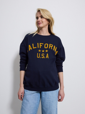 Maternity Navy California USA Sweatshirt Women at ASDA
